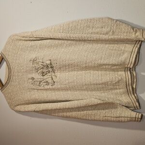 Vintage Embroidered Golf Sweater  Classic Golf Scene Preppy Knit Pullover  XXLT